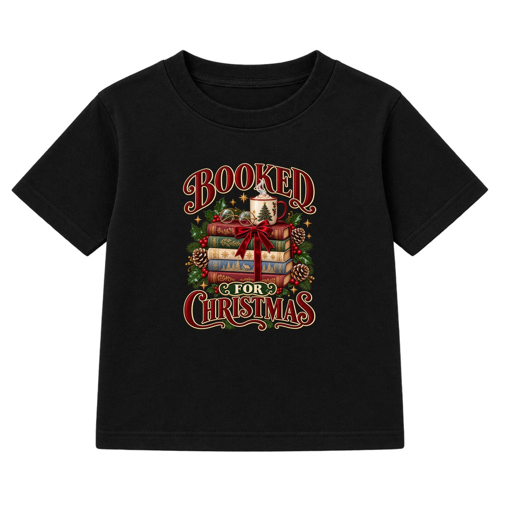 Booked For Christmas adult Christmas t-shirt - Black