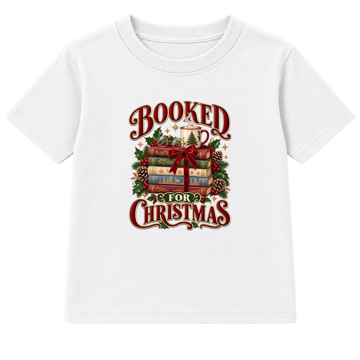 Booked For Christmas adult Christmas t-shirt - White