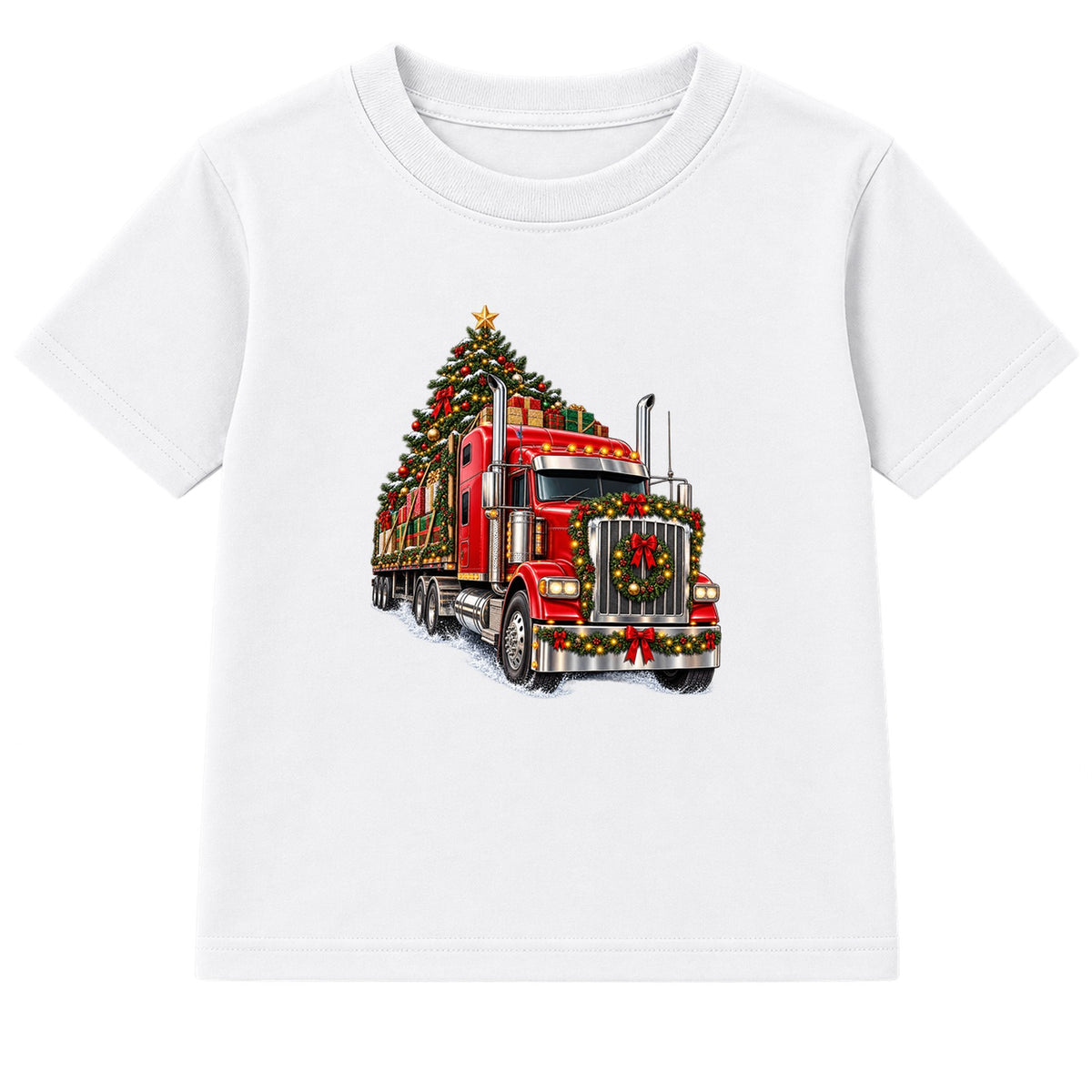 Christmas Big Rig adult Christmas t-shirt - White