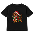 Christmas Dachshund adult Christmas t-shirt - Black