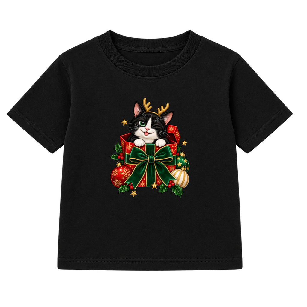 Tuxedo Cat Gift adult Christmas t-shirt - Black