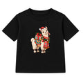 Festive Llama kids Christmas t-shirt - Black