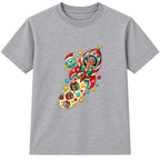 Gingerbread Rocket kids Christmas t-shirt - Heather Grey