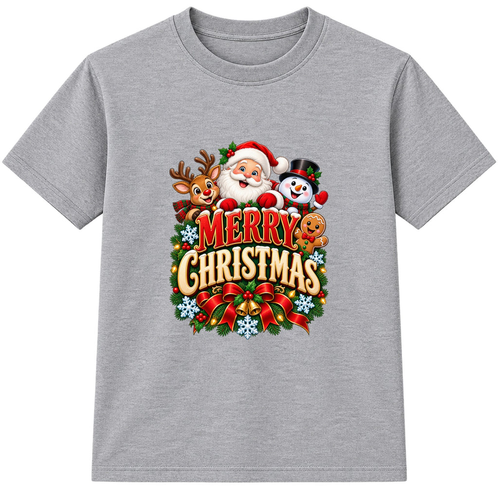 Merry Christmas kids Christmas t-shirt - Heather Grey