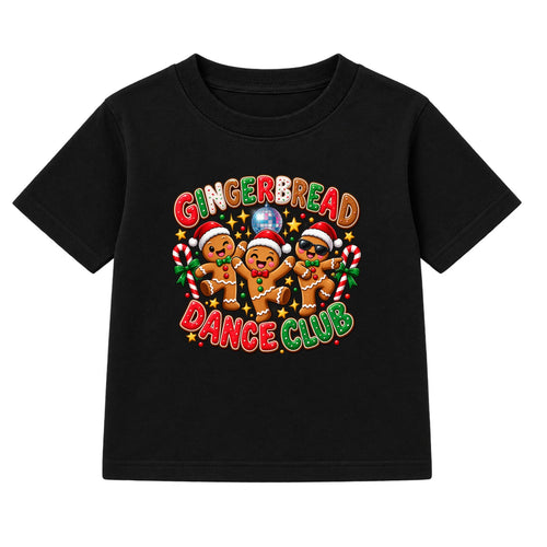 Gingerbread Dance Club kids Christmas t-shirt - Black