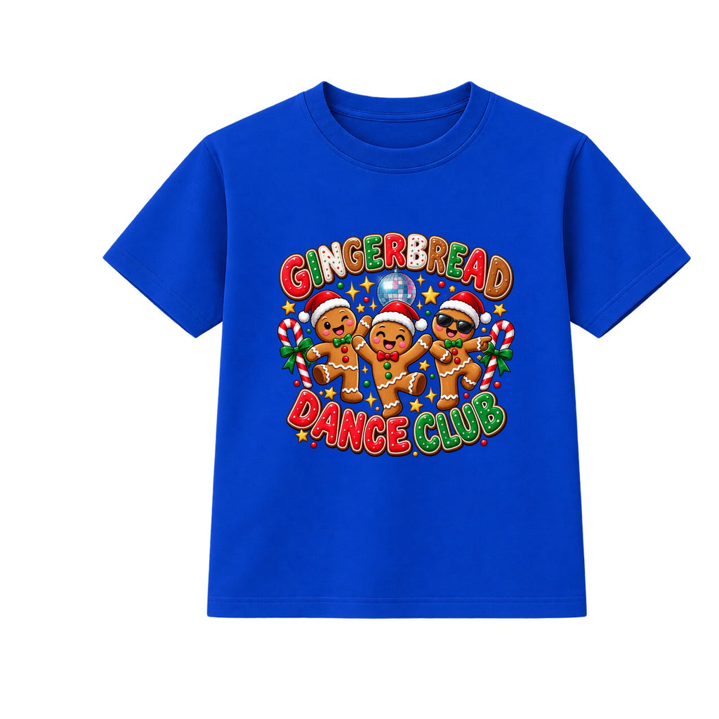 Gingerbread Dance Club kids Christmas t-shirt - Blue