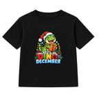 Dino December kids Christmas t-shirt - Black