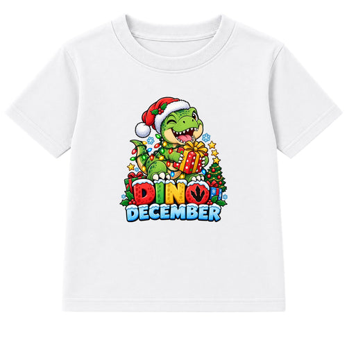 Dino December kids Christmas t-shirt - White