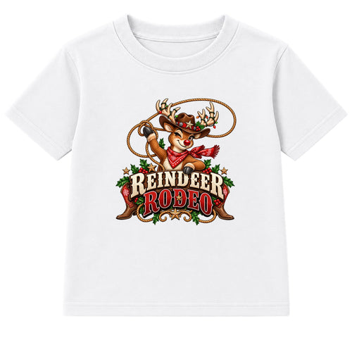 Reindeer Rodeo adult Christmas t-shirt - White