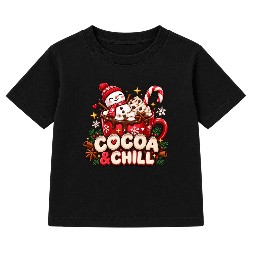 Cocoa & Chill kids Christmas t-shirt - Black