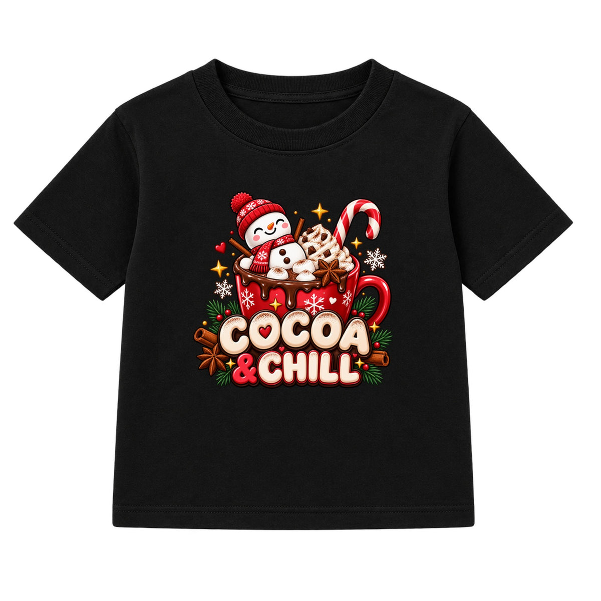 Cocoa & Chill kids Christmas t-shirt - Black