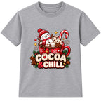 Cocoa & Chill kids Christmas t-shirt - Heather Grey