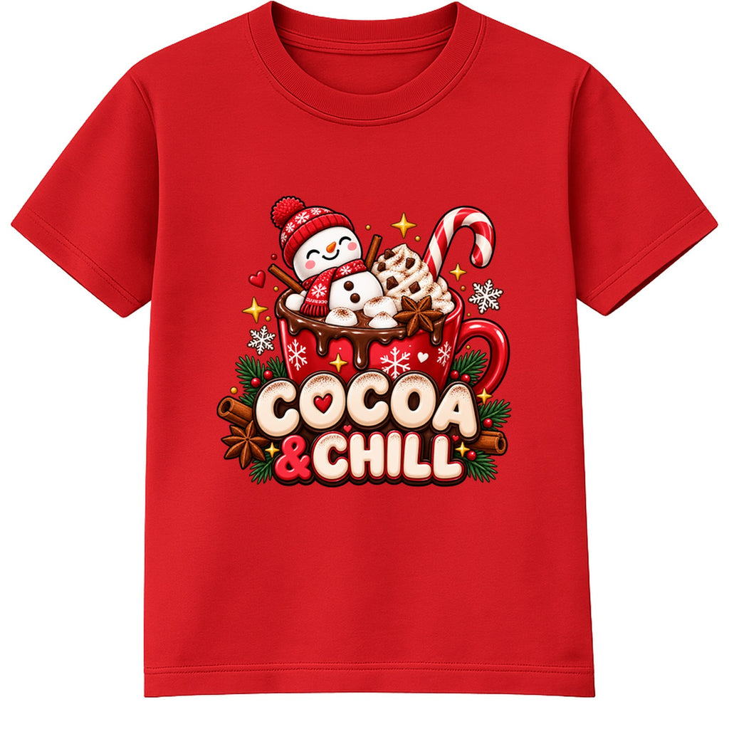 Cocoa & Chill kids Christmas t-shirt - Red
