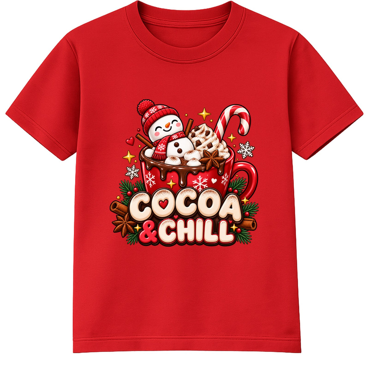 Cocoa & Chill kids Christmas t-shirt - Red