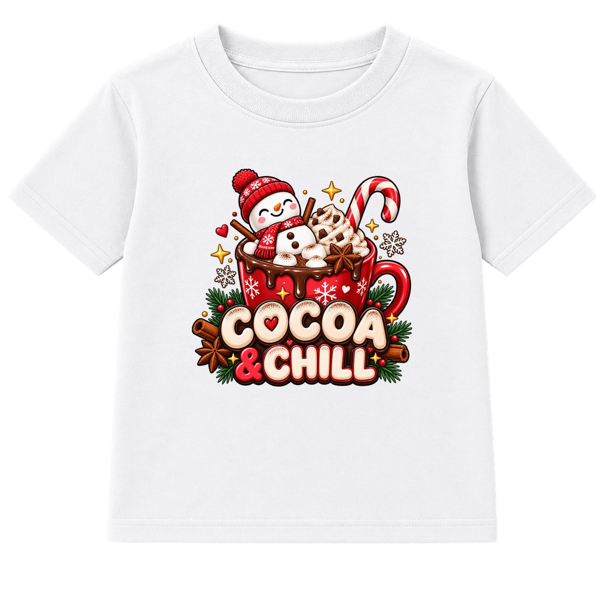 Cocoa & Chill kids Christmas t-shirt - White