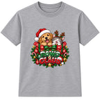 Paws & Claus kids Christmas t-shirt - Heather Grey