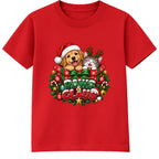 Paws & Claus kids Christmas t-shirt - Red