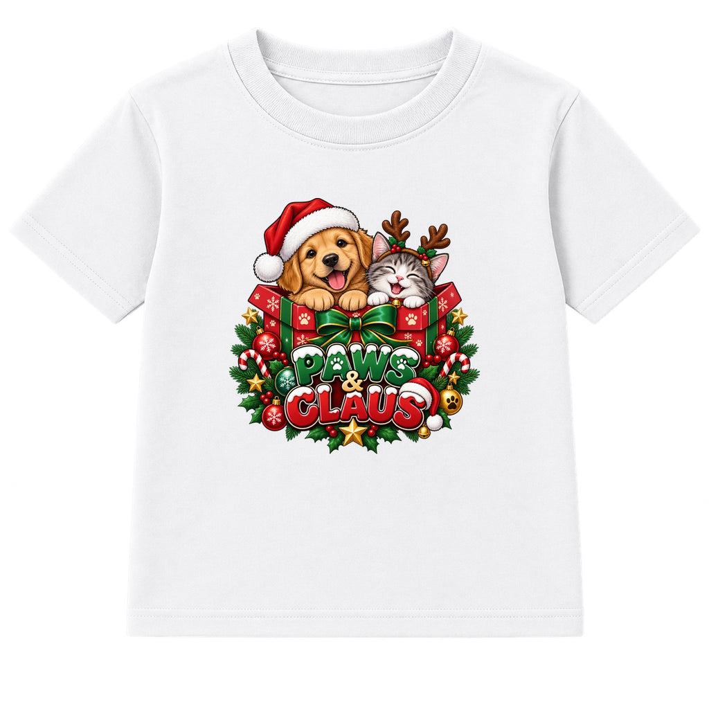 Paws & Claus kids Christmas t-shirt - White