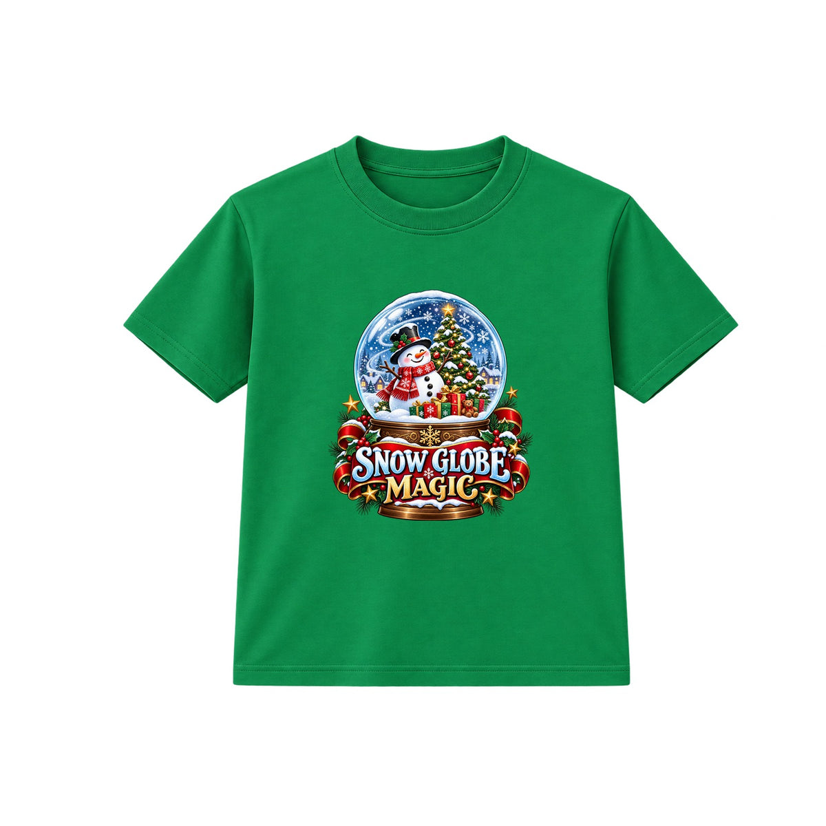 Snow Globe Magic kids Christmas t-shirt - Green