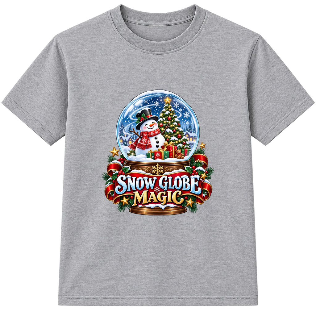 Snow Globe Magic kids Christmas t-shirt - Heather Grey