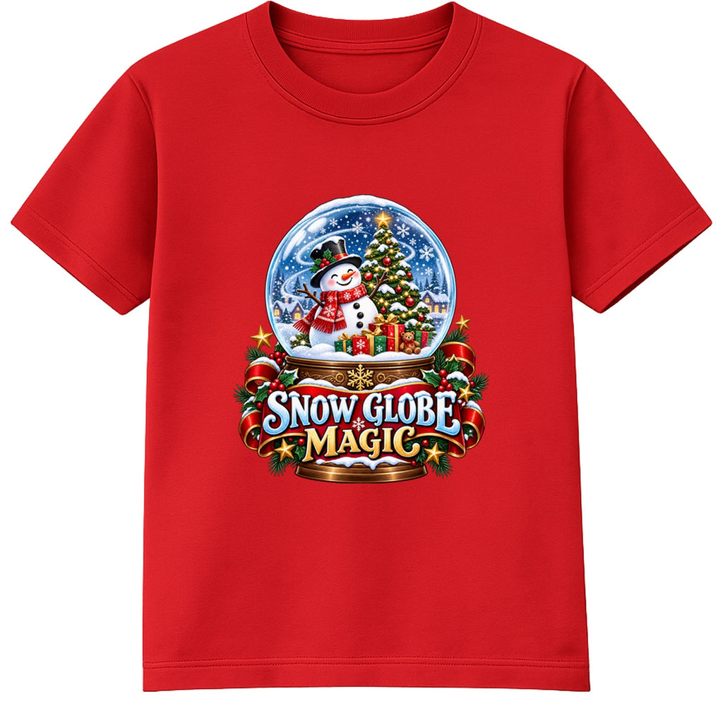 Snow Globe Magic kids Christmas t-shirt - Red