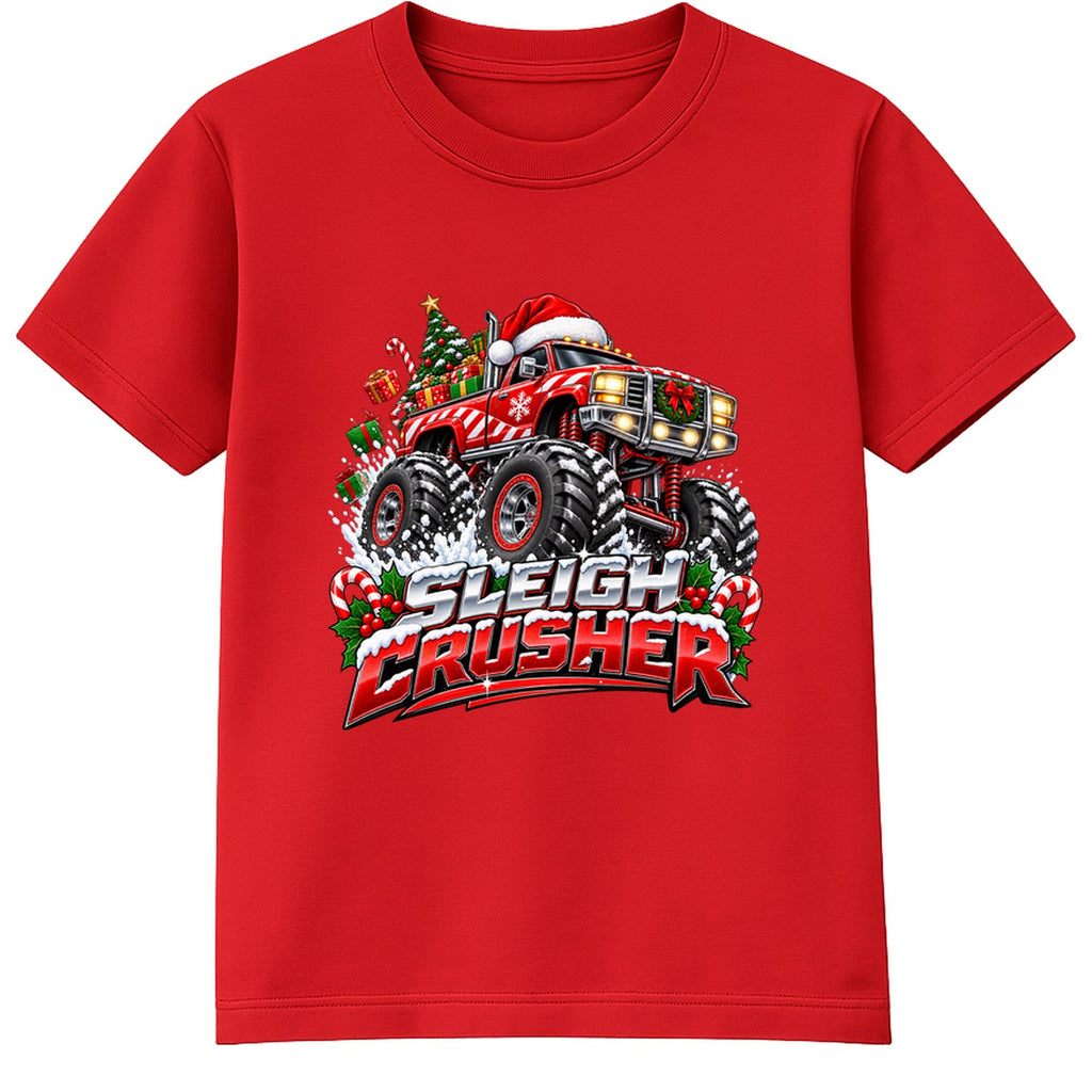 Sleigh Crusher adult Christmas t-shirt - Red