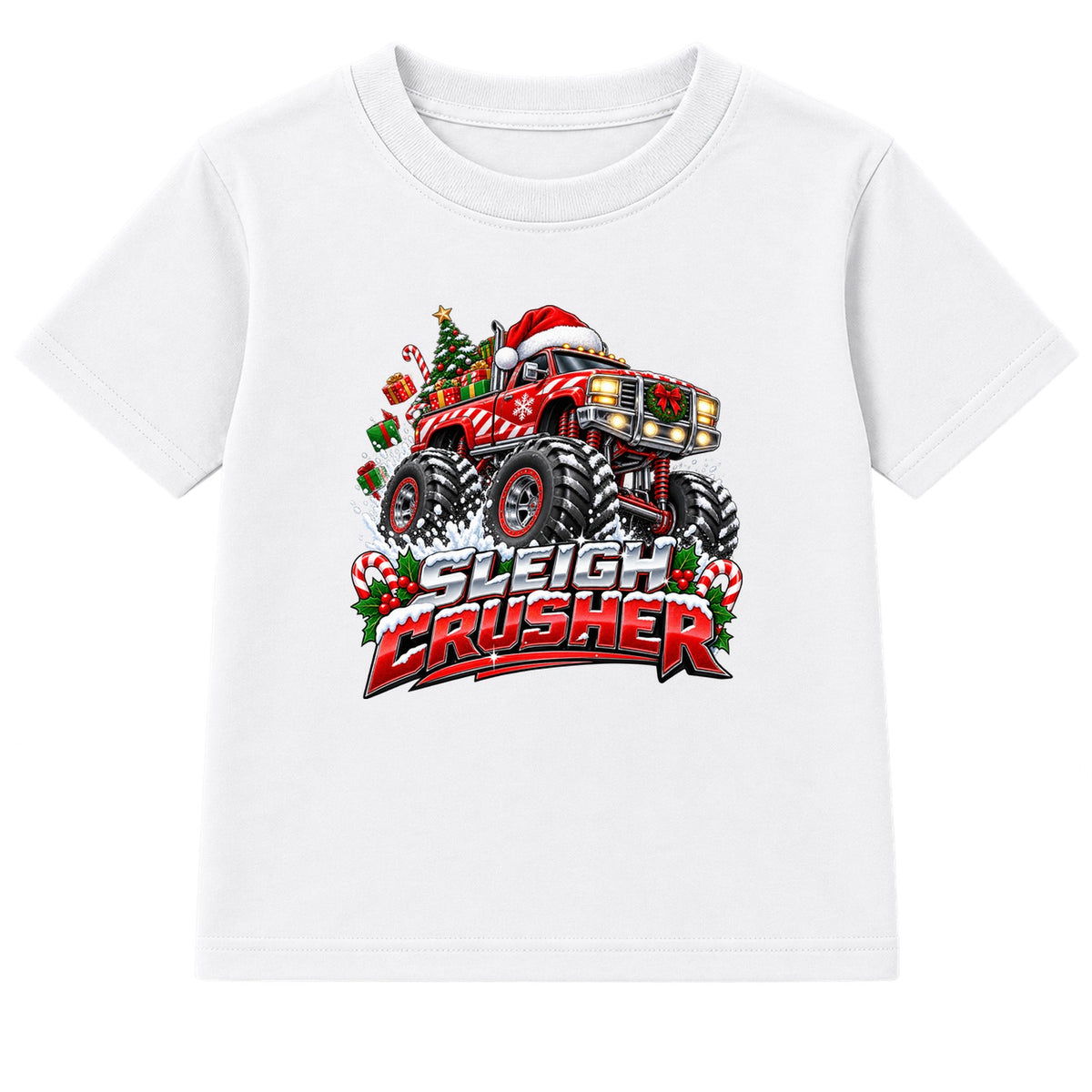 Sleigh Crusher adult Christmas t-shirt - White
