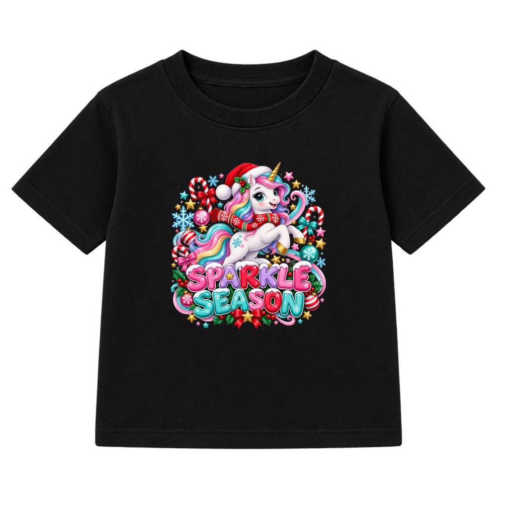 Sparkle Season kids Christmas t-shirt - Black