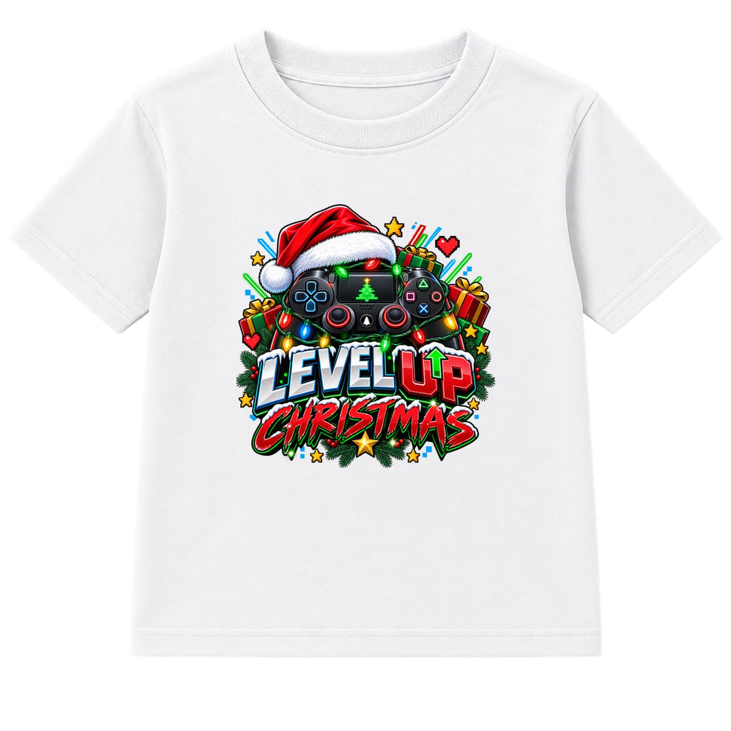 Level Up Christmas adult Christmas t-shirt - White