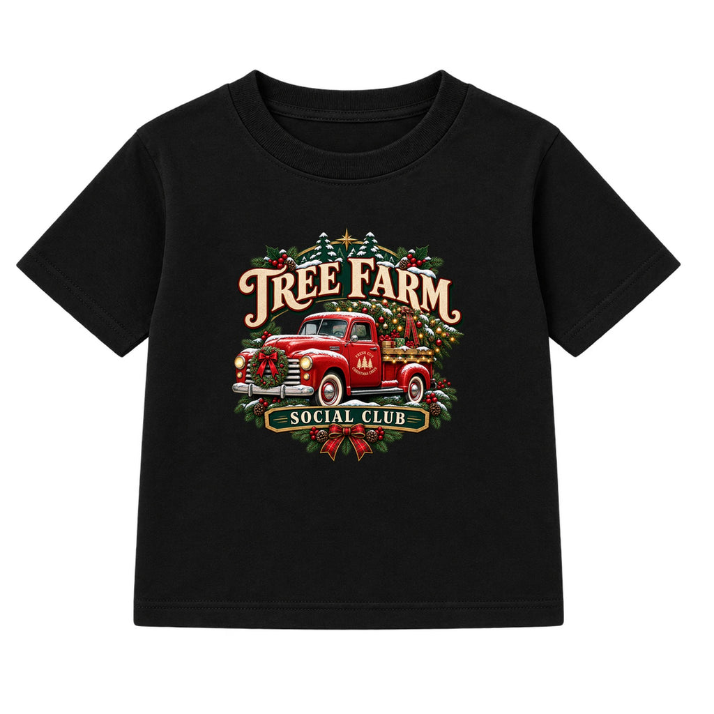 Tree Farm Social Club adult Christmas t-shirt - Black