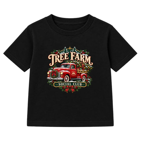Tree Farm Social Club adult Christmas t-shirt - Black
