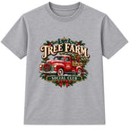 Tree Farm Social Club adult Christmas t-shirt - Heather Grey