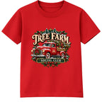 Tree Farm Social Club adult Christmas t-shirt - Red