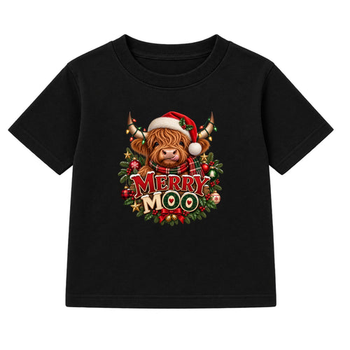 Merry Moo adult Christmas t-shirt - Black