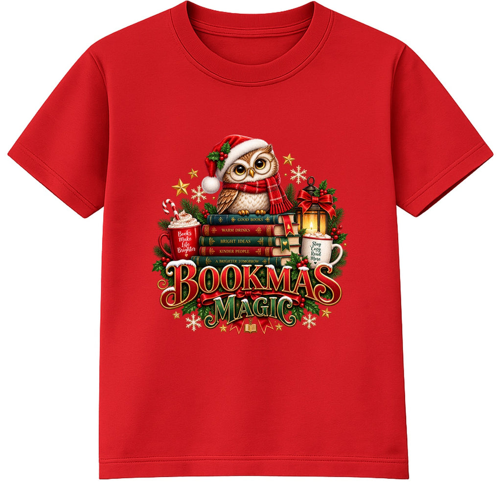 Bookmas Magic adult Christmas t-shirt - Red