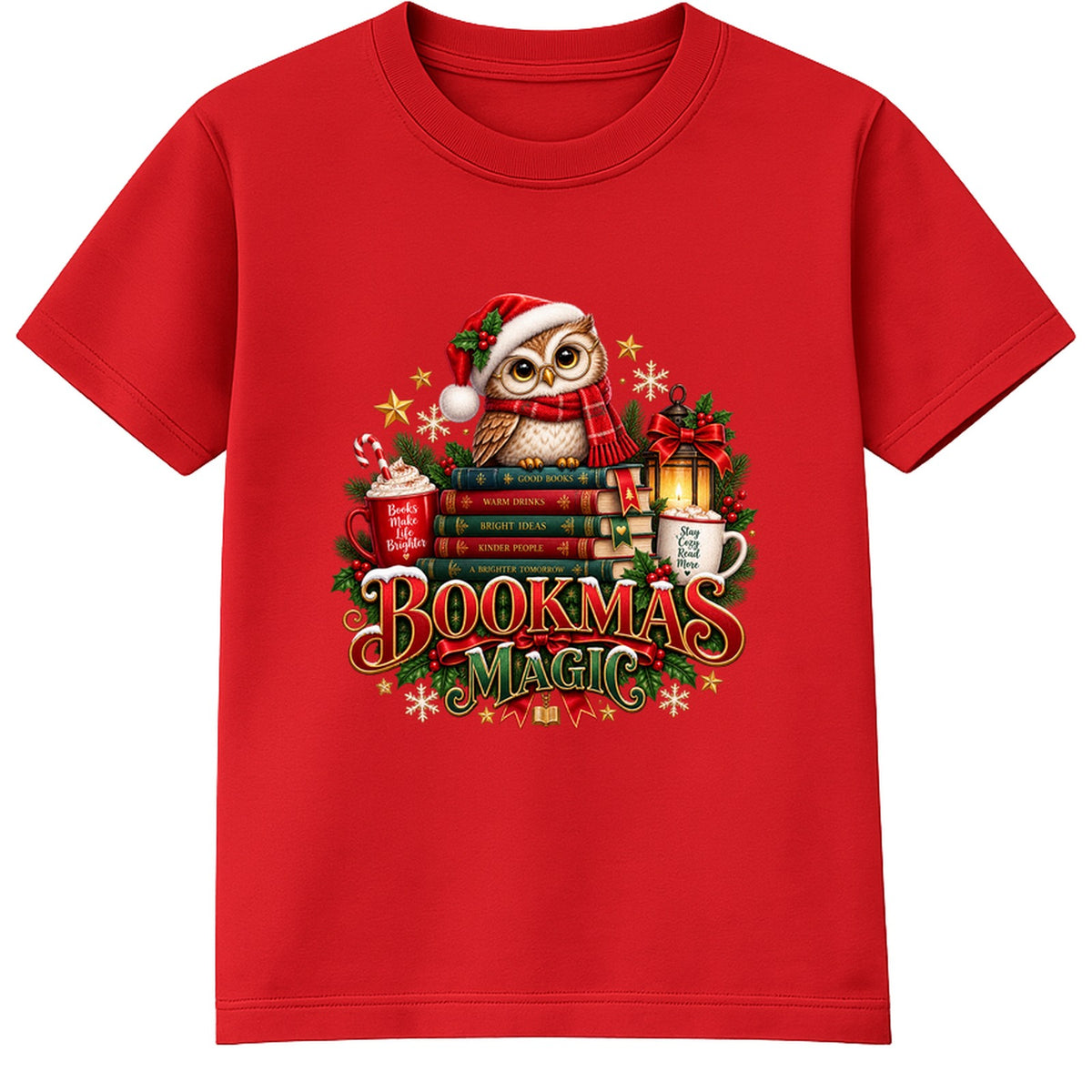 Bookmas Magic adult Christmas t-shirt - Red