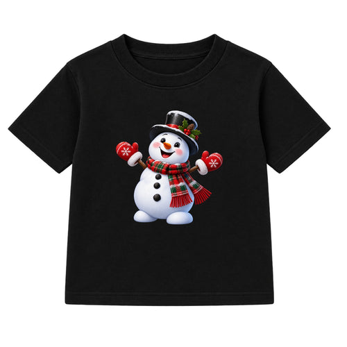 Top Hat Snowman kids Christmas t-shirt - Black
