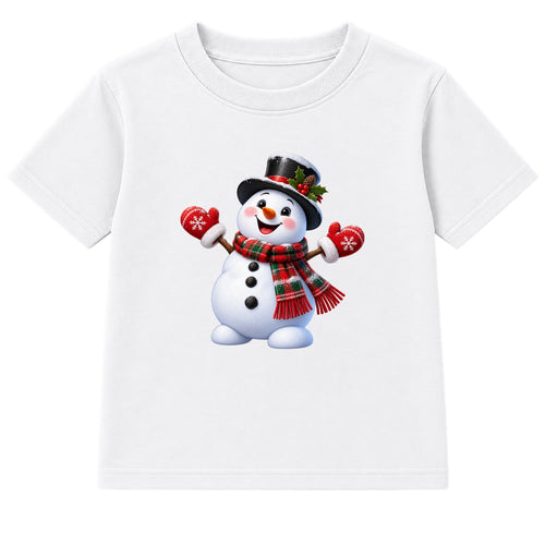Top Hat Snowman kids Christmas t-shirt - White