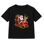 Santa's Sleigh Ride kids Christmas t-shirt - Black