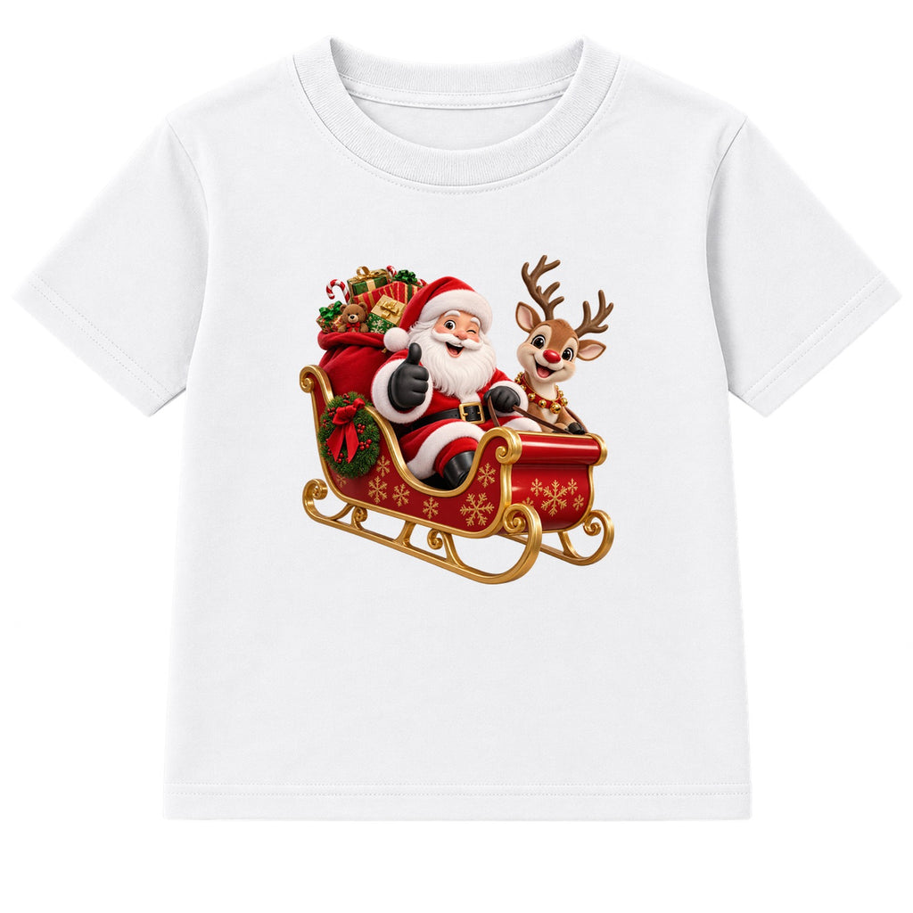Santa's Sleigh Ride kids Christmas t-shirt - White