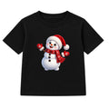 Santa Hat Snowman kids Christmas t-shirt - Black
