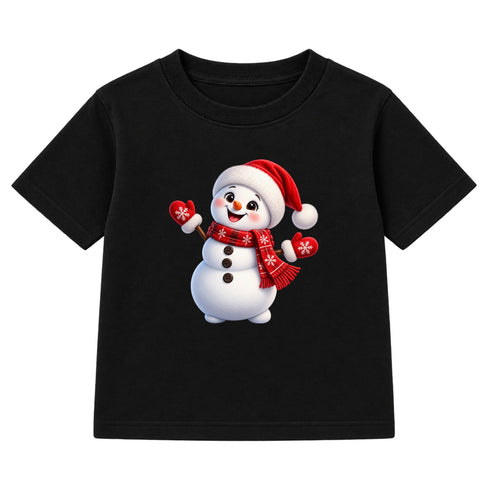 Santa Hat Snowman kids Christmas t-shirt - Black