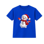 Santa Hat Snowman kids Christmas t-shirt - Blue