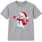 Santa Hat Snowman kids Christmas t-shirt - Heather Grey