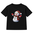 Festive Scarf Snowman kids Christmas t-shirt - Black
