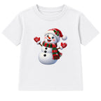 Festive Scarf Snowman kids Christmas t-shirt - White