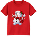 Winking Snowman kids Christmas t-shirt - Red