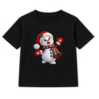 Waving Snowman kids Christmas t-shirt - Black