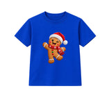 Winking Gingerbread kids Christmas t-shirt - Blue
