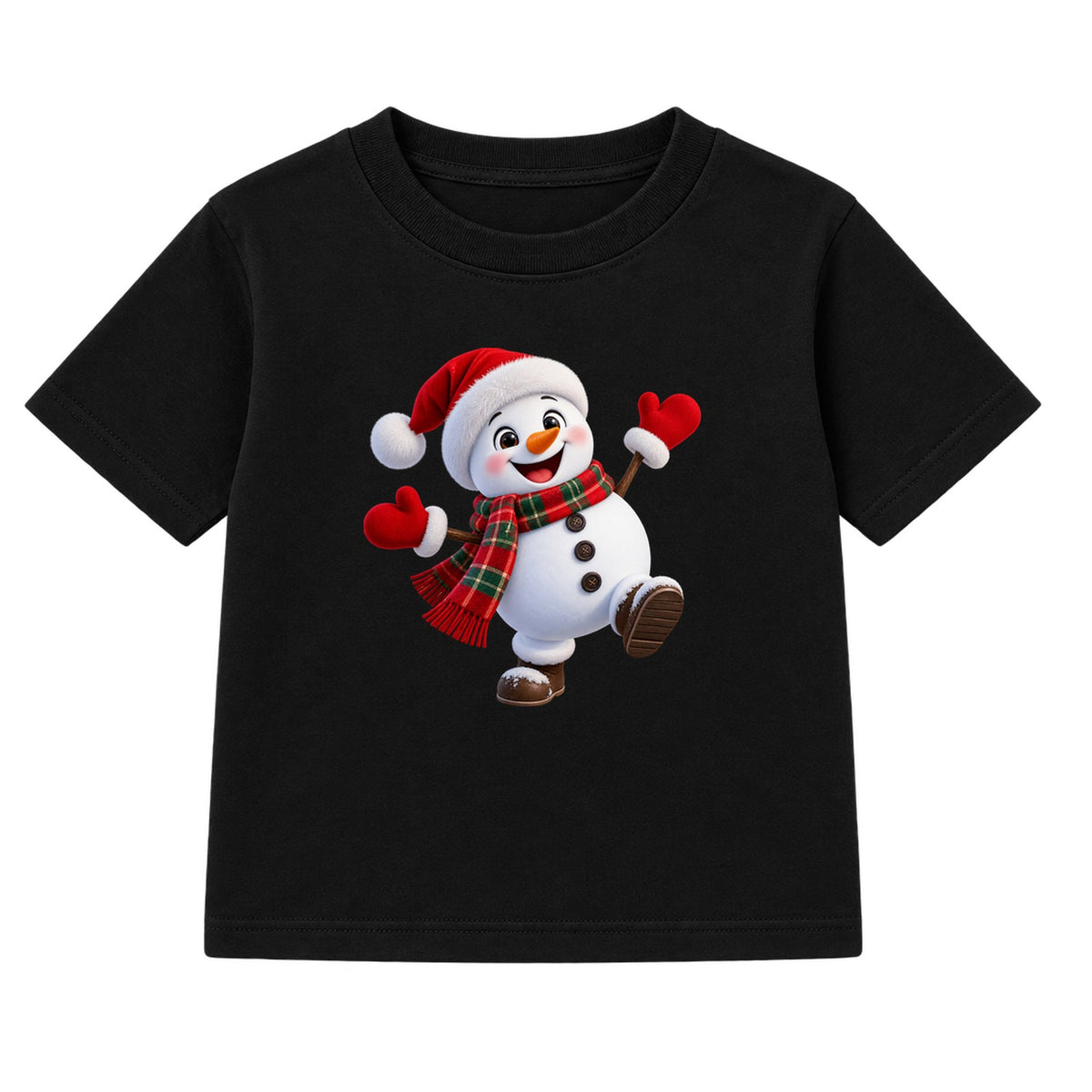 Snow Day Snowman kids Christmas t-shirt - Black